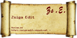 Zsiga Edit névjegykártya